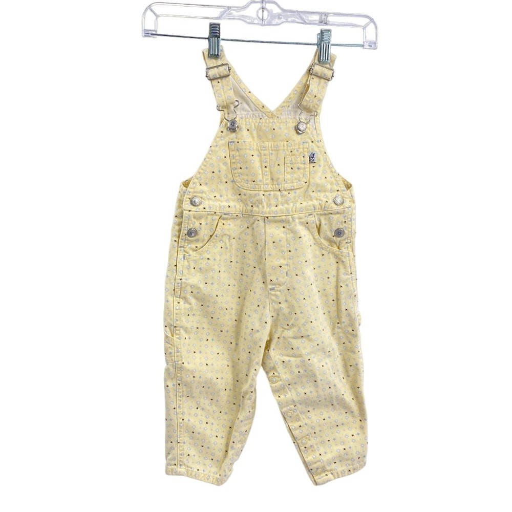 Vintage Sprockets overalls size‎ 24M yellow print Adjustable pockets carpenter
